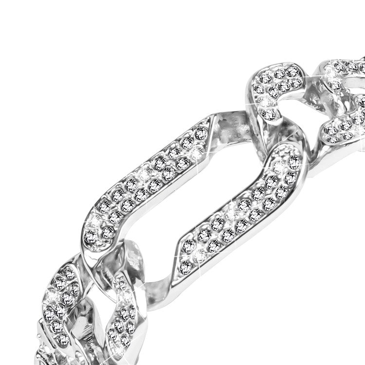 Alloy Watch Strap for Apple Watch Series 10 46mm / Ultra 2 Ultra 49mm /  Series 9 8 7 45mm / 6 5 4 SE (2023) SE (2022) SE 44mm / 3 2 1 42mm , Rhinestone Decor Watch Band - Silver