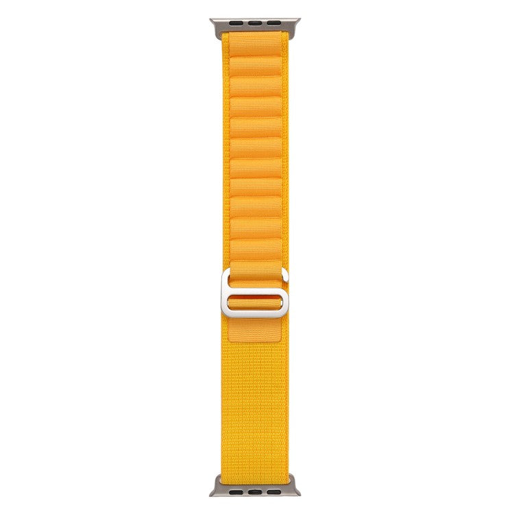 For Apple Watch Series 10 46mm / Ultra 2 Ultra 49mm /  Series 9 8 7 45mm / 6 5 4 SE (2023) SE (2022) SE 44mm / 3 2 1 42mm AW Watch Strap Nylon Loop Adjustable Watch Band - Yellow