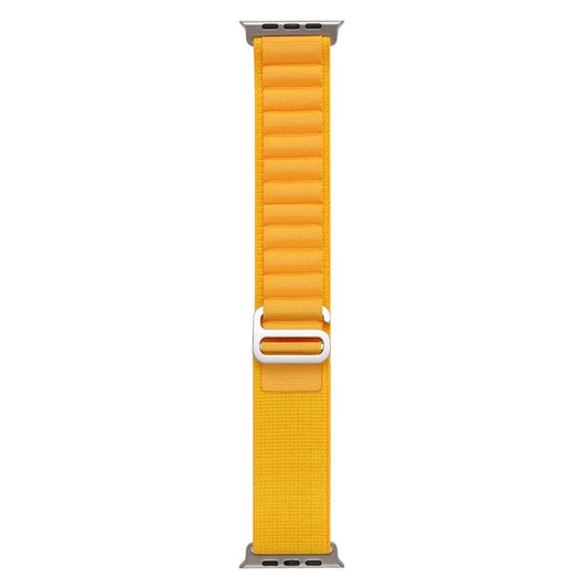 For Apple Watch Series 10 46mm / Ultra 2 Ultra 49mm /  Series 9 8 7 45mm / 6 5 4 SE (2023) SE (2022) SE 44mm / 3 2 1 42mm AW Watch Strap Nylon Loop Adjustable Watch Band - Yellow