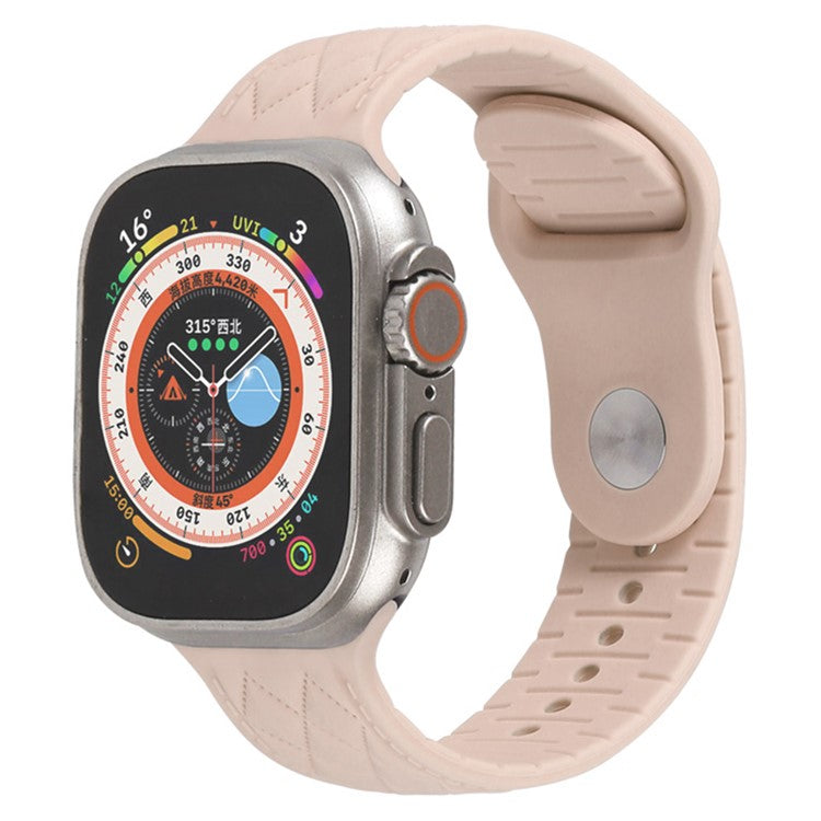 Watch Strap for Apple Watch Series 10 42mm / 9 8 7 41mm / SE (2023) SE (2022) SE 6 5 4 40mm / 3 2 1 38mm Replacement Watch Strap Textured Silicone Watchband - Pink