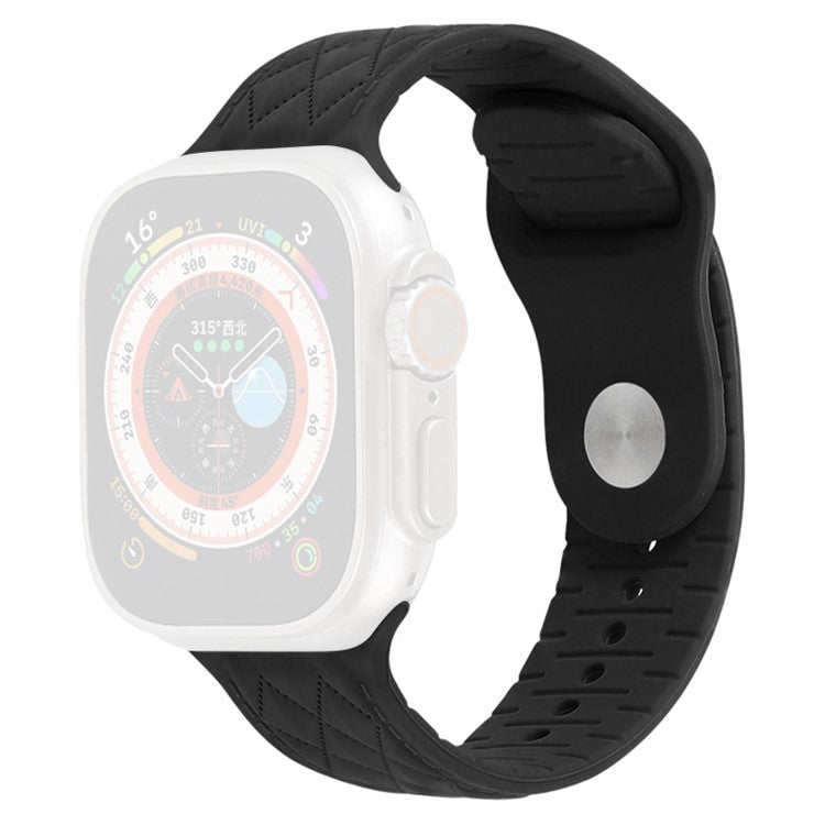 Watch Strap for Apple Watch Series 10 42mm / 9 8 7 41mm / SE (2023) SE (2022) SE 6 5 4 40mm / 3 2 1 38mm Replacement Watch Strap Textured Silicone Watchband - Black