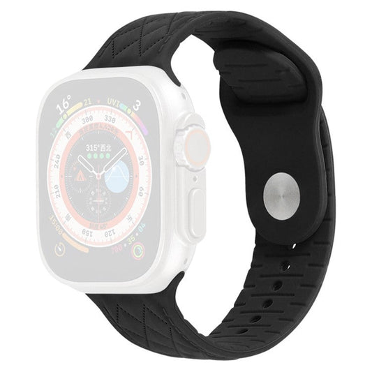 Watch Strap for Apple Watch Series 10 42mm / 9 8 7 41mm / SE (2023) SE (2022) SE 6 5 4 40mm / 3 2 1 38mm Replacement Watch Strap Textured Silicone Watchband - Black