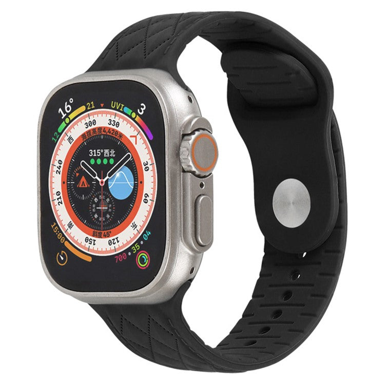 Watch Strap for Apple Watch Series 10 42mm / 9 8 7 41mm / SE (2023) SE (2022) SE 6 5 4 40mm / 3 2 1 38mm Replacement Watch Strap Textured Silicone Watchband - Black