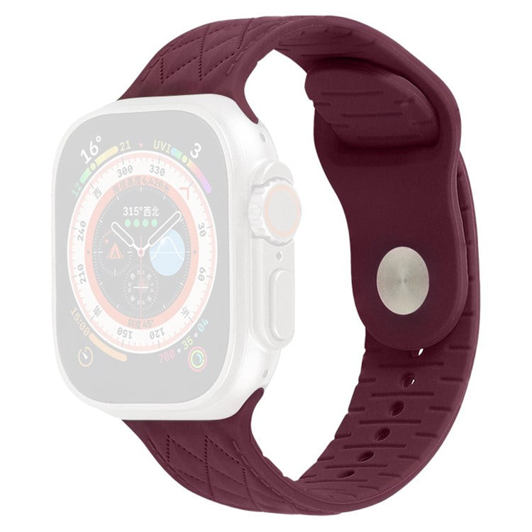 Watch Strap for Apple Watch Series 10 42mm / 9 8 7 41mm / SE (2023) SE (2022) SE 6 5 4 40mm / 3 2 1 38mm Replacement Watch Strap Textured Silicone Watchband - Wine Red
