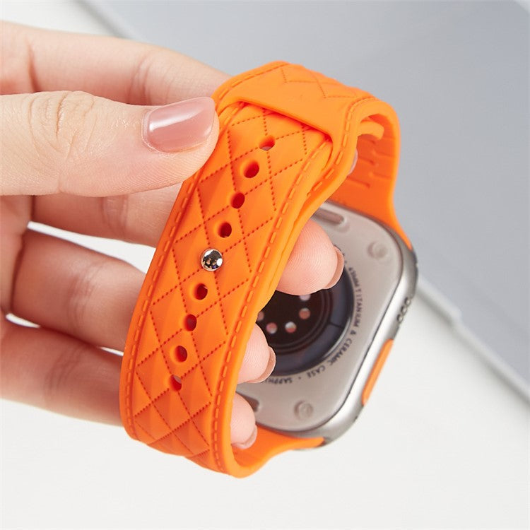 Watch Strap for Apple Watch Series 10 42mm / 9 8 7 41mm / SE (2023) SE (2022) SE 6 5 4 40mm / 3 2 1 38mm Replacement Watch Strap Textured Silicone Watchband - Wine Red