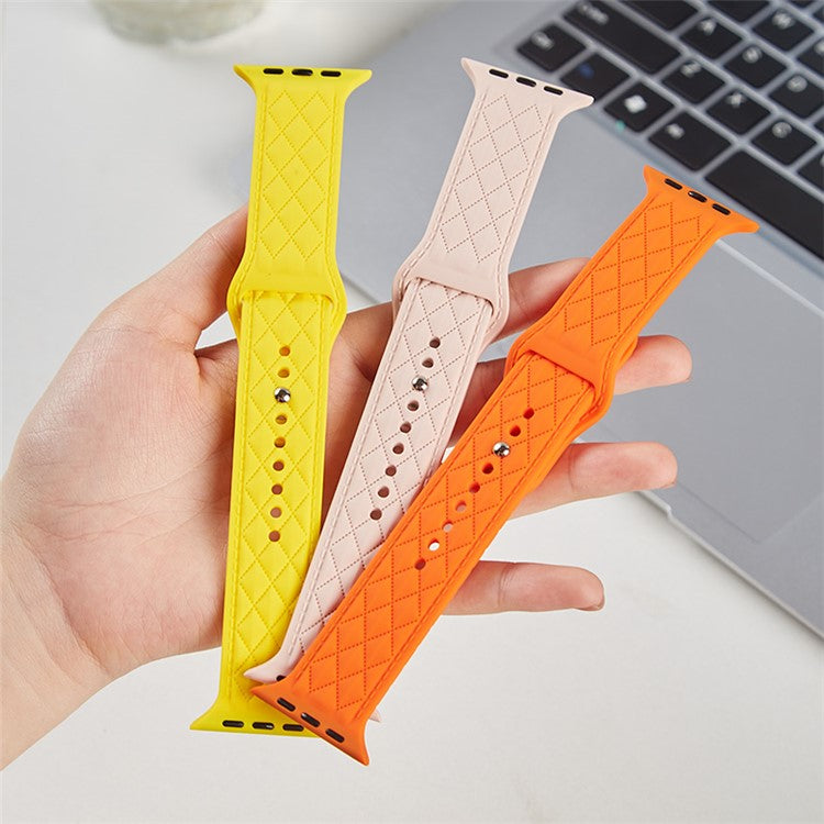 Watch Strap for Apple Watch Series 10 42mm / 9 8 7 41mm / SE (2023) SE (2022) SE 6 5 4 40mm / 3 2 1 38mm Replacement Watch Strap Textured Silicone Watchband - Wine Red