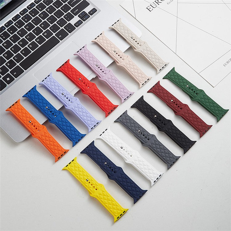 Watch Strap for Apple Watch Series 10 42mm / 9 8 7 41mm / SE (2023) SE (2022) SE 6 5 4 40mm / 3 2 1 38mm Replacement Watch Strap Textured Silicone Watchband - Wine Red