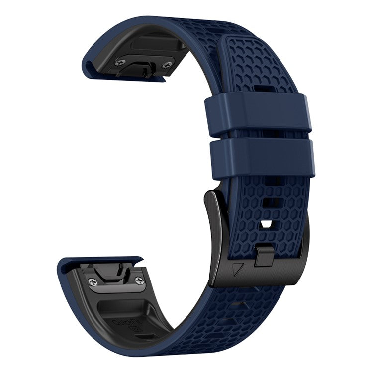 Dot Texture Silicone Band for Garmin Tactix 7 Pro  /  Fenix 7X  /  6X Pro  /  5X Plus , 26mm Dual-color Watch Strap - Sapphire+Black
