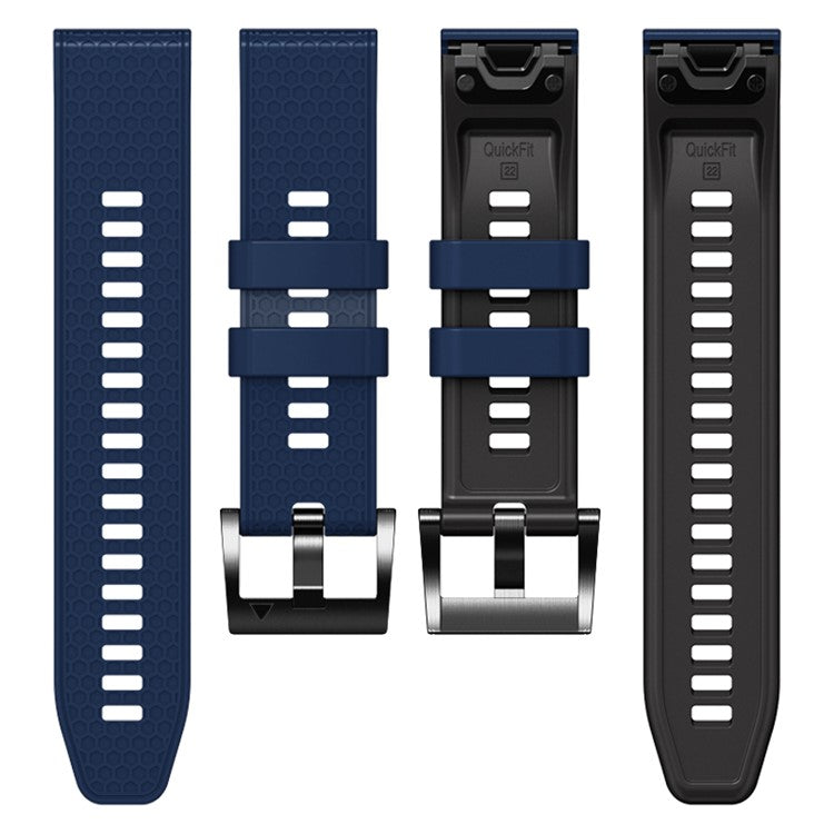 Dot Texture Silicone Band for Garmin Tactix 7 Pro  /  Fenix 7X  /  6X Pro  /  5X Plus , 26mm Dual-color Watch Strap - Sapphire+Black