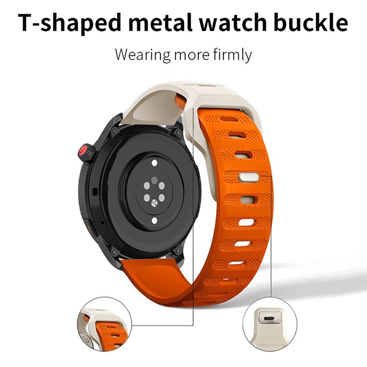 Silicone Watch Band for Garmin Forerunner 265 / 255 / Vivoactive 4 / Venu 2 , 22mm Dot Texture Wrist Strap Bracelet - Orange