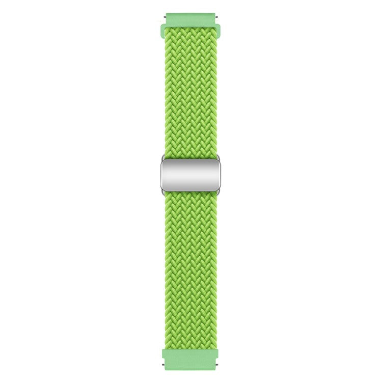 22mm Watch Band for Garmin Forerunner 265 / 255 / Vivoactive 4 / Venu 2 , Nylon Braided Strap with Magnetic Folding Buckle - Yellowgreen