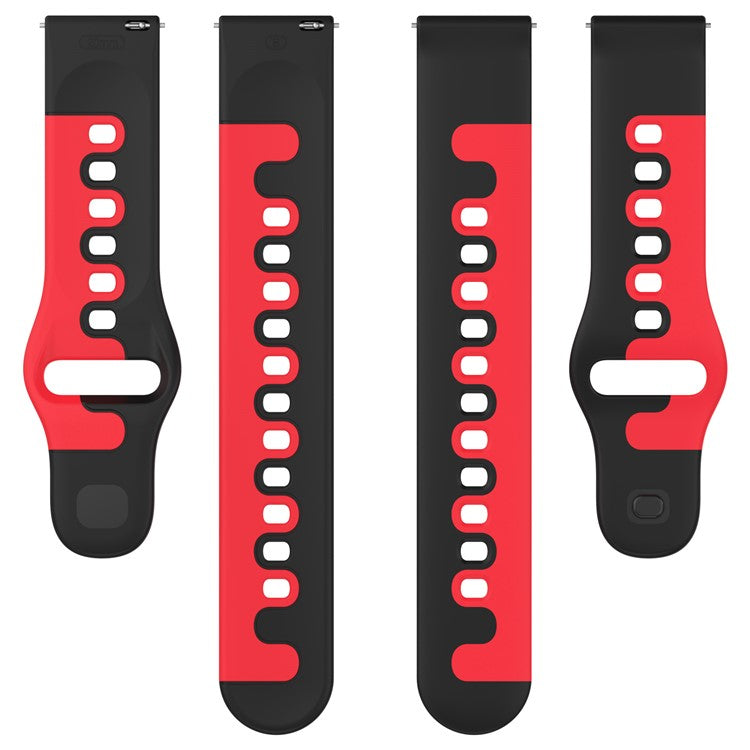 For Samsung Galaxy Watch6 / Watch6 Classic / Watch 5 / 5 Pro / Watch4 / Watch4 Classic Dual Color Watch Strap 20mm Silicone Watchband - Blue / White