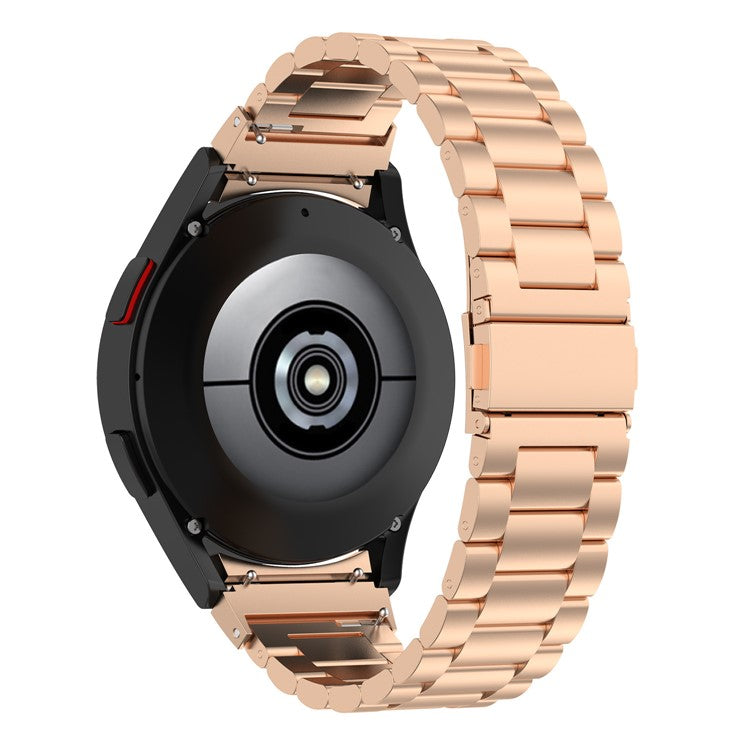 Stainless Steel Band for Samsung Galaxy Watch6 / Watch6 Classic / Watch 5 / Watch4 3-Bead Watch Strap 3-Bead Watch Strap - Rose Gold