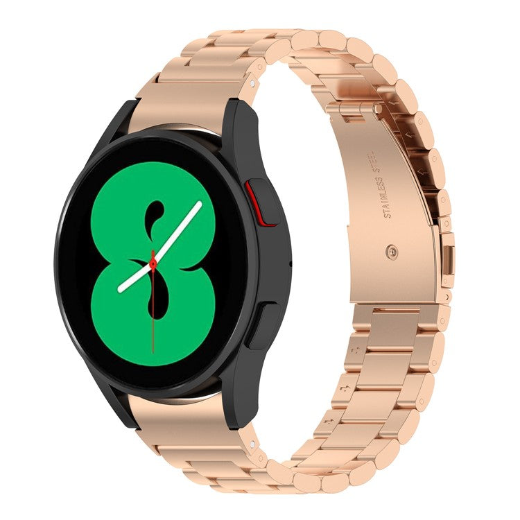 Stainless Steel Band for Samsung Galaxy Watch6 / Watch6 Classic / Watch 5 / Watch4 3-Bead Watch Strap 3-Bead Watch Strap - Rose Gold