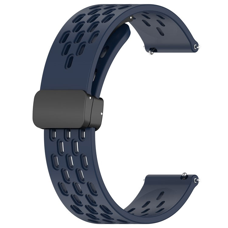 Silicone Watch Band for Samsung Galaxy Watch3 45mm / Huawei Watch GT 5 Pro 46mm / GT 5 46mm / GT 5 Pro 46mm / GT 5 46mm / GT 4 46mm / GT 3 Pro 46mm 22mm Replacement Straps - Midnight Blue