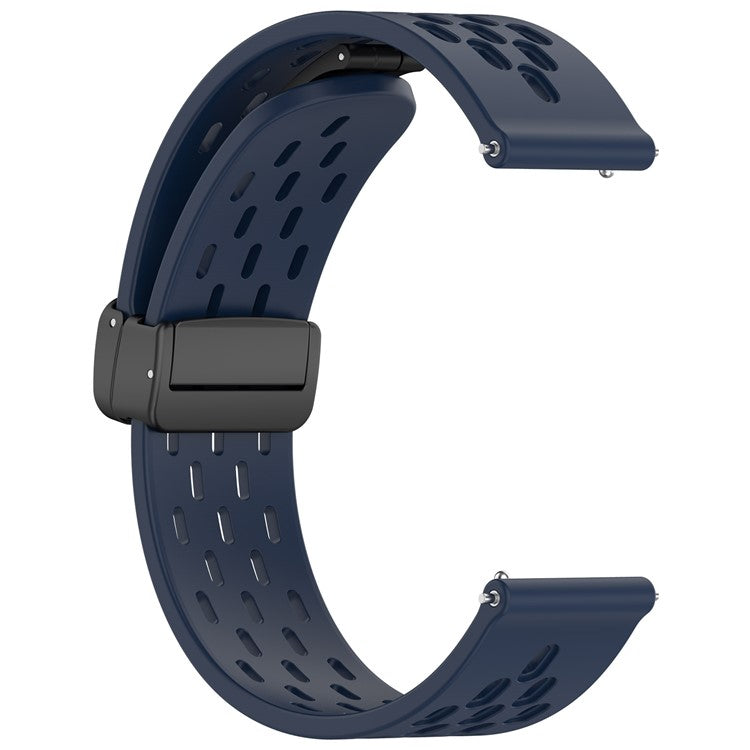 Silicone Watch Band for Samsung Galaxy Watch3 45mm / Huawei Watch GT 5 Pro 46mm / GT 5 46mm / GT 5 Pro 46mm / GT 5 46mm / GT 4 46mm / GT 3 Pro 46mm 22mm Replacement Straps - Midnight Blue