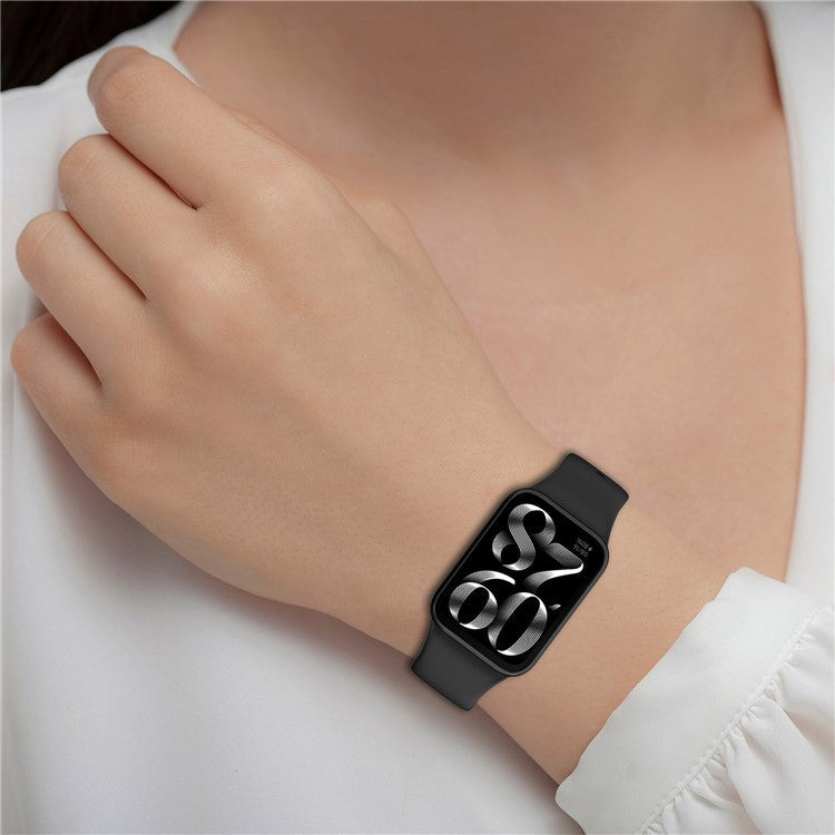 Watch Band for Xiaomi Smart Band 8 Pro , Soft Silicone Sport Replacement Strap with Black Buckle - Teal Green