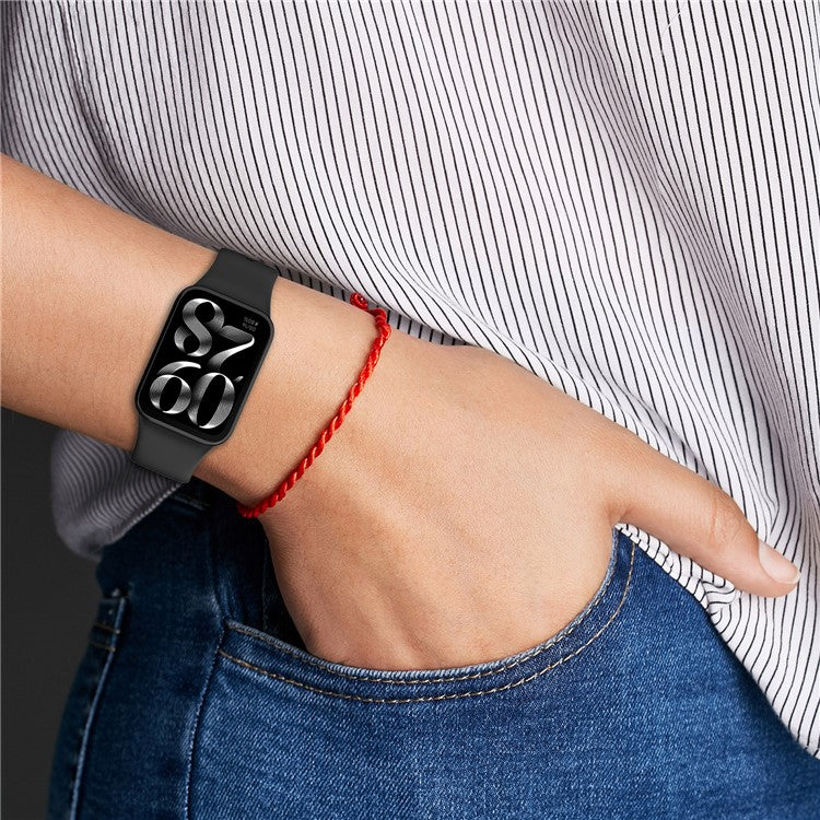 Watch Band for Xiaomi Smart Band 8 Pro , Soft Silicone Sport Replacement Strap with Black Buckle - Teal Green