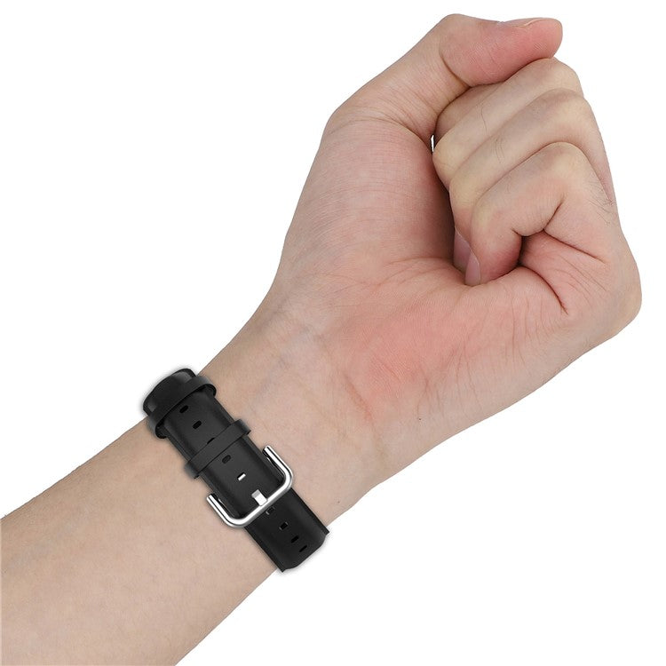 Watch Band for Xiaomi Redmi Watch 3 Active / Redmi Watch 3 Lite , Genuine Cow Leather Wrist Straps with Connector - Navy Blue
