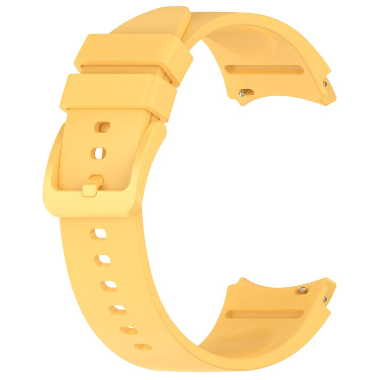 For Samsung Galaxy Watch FE 40mm / Watch6 40mm / 44mm / Watch6 Classic 43mm / 47mm Silicone Watch Band Strap with Colorful Buckle - Yellow