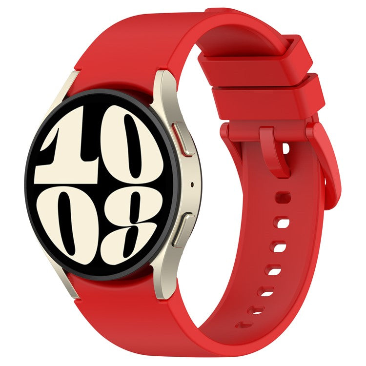 For Samsung Galaxy Watch FE 40mm / Watch6 40mm / 44mm / Watch6 Classic 43mm / 47mm Silicone Watch Band Strap with Colorful Buckle - Red
