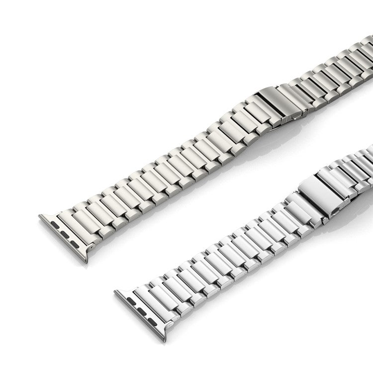 For Apple Watch Series 10 46mm / Ultra 2 Ultra 49mm /  Series 9 8 7 45mm / 6 5 4 SE (2023) SE (2022) SE 44mm / 3 2 1 42mm Hard Titanium Alloy Watch Strap - Titanium Color