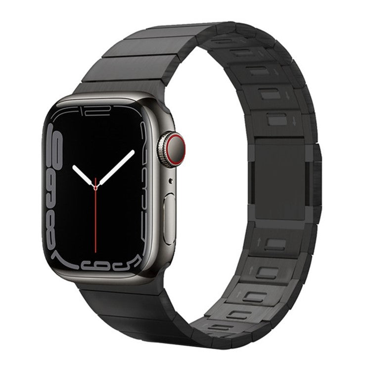 For Apple Watch Series 10 46mm / Ultra 2 Ultra 49mm /  Series 9 8 7 45mm / 6 5 4 SE (2023) SE (2022) SE 44mm / 3 2 1 42mm Magnetic Stainless Steel Watch Strap - Black