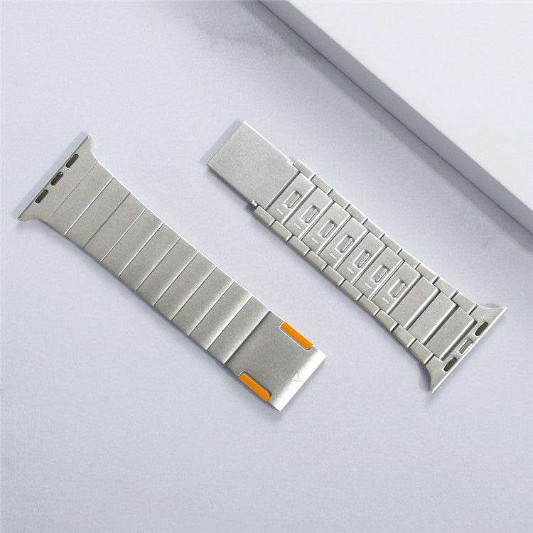 For Apple Watch Series 10 46mm / Ultra 2 Ultra 49mm /  Series 9 8 7 45mm / 6 5 4 SE (2023) SE (2022) SE 44mm / 3 2 1 42mm Magnetic Stainless Steel Watch Strap - Black