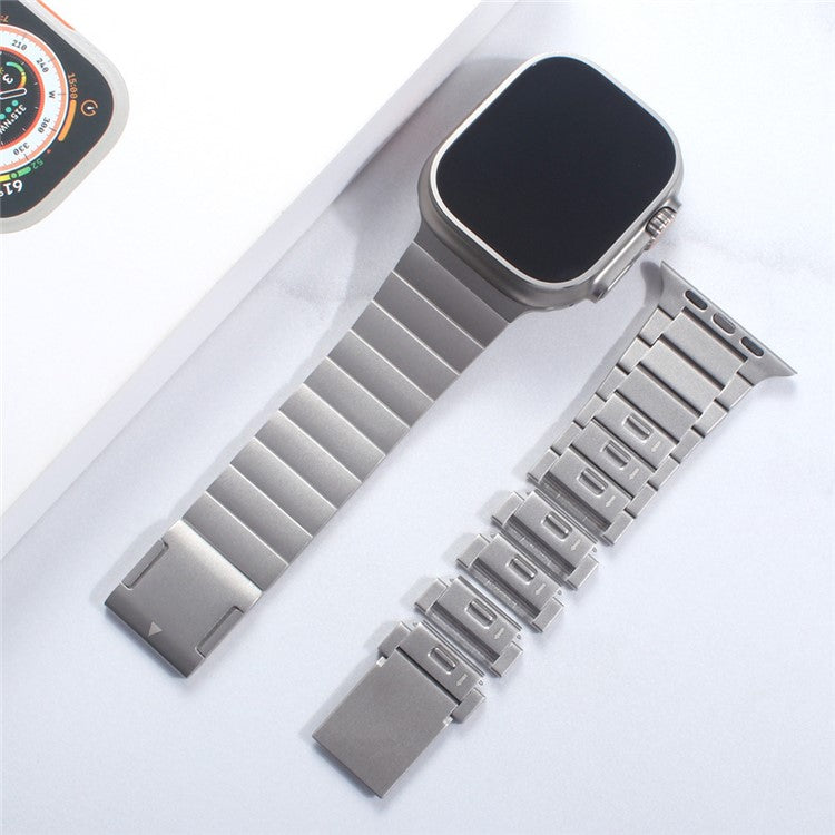 For Apple Watch Series 10 46mm / Ultra 2 Ultra 49mm /  Series 9 8 7 45mm / 6 5 4 SE (2023) SE (2022) SE 44mm / 3 2 1 42mm Magnetic Stainless Steel Watch Strap - Black