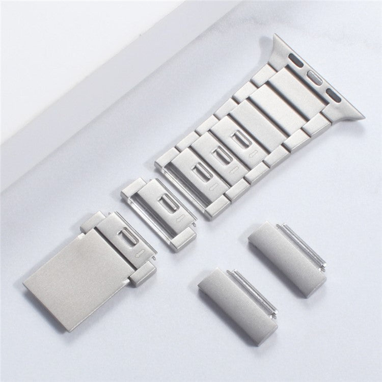 For Apple Watch Series 10 46mm / Ultra 2 Ultra 49mm /  Series 9 8 7 45mm / 6 5 4 SE (2023) SE (2022) SE 44mm / 3 2 1 42mm Magnetic Stainless Steel Watch Strap - Black