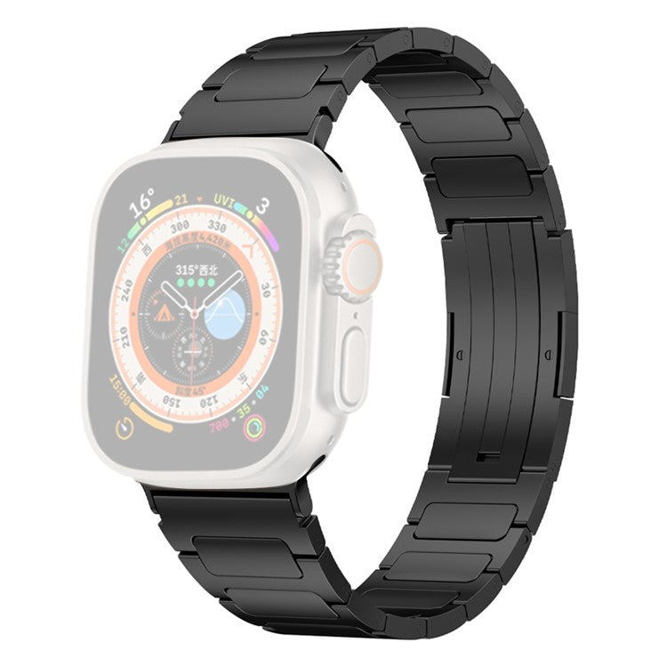 For Apple Watch Series 10 46mm / Ultra 2 Ultra 49mm /  Series 9 8 7 45mm / 6 5 4 SE (2023) SE (2022) SE 44mm / 3 2 1 42mm Titanium Alloy Watch Strap - Black