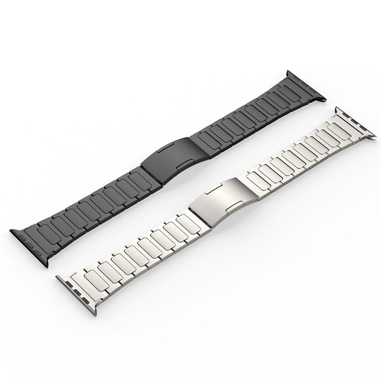 For Apple Watch Series 10 46mm / Ultra 2 Ultra 49mm /  Series 9 8 7 45mm / 6 5 4 SE (2023) SE (2022) SE 44mm / 3 2 1 42mm Titanium Alloy Watch Strap - Black