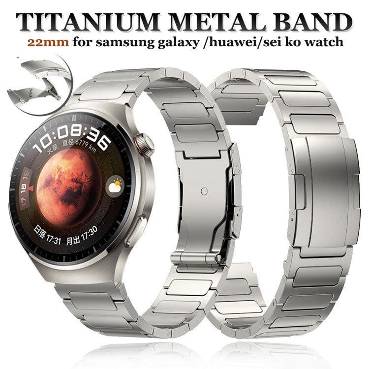 Titanium Alloy Wristband for Huawei Watch 4 / Watch 4 Pro , Tortoise Buckle 22mm Watch Strap Bracelet - Titanium