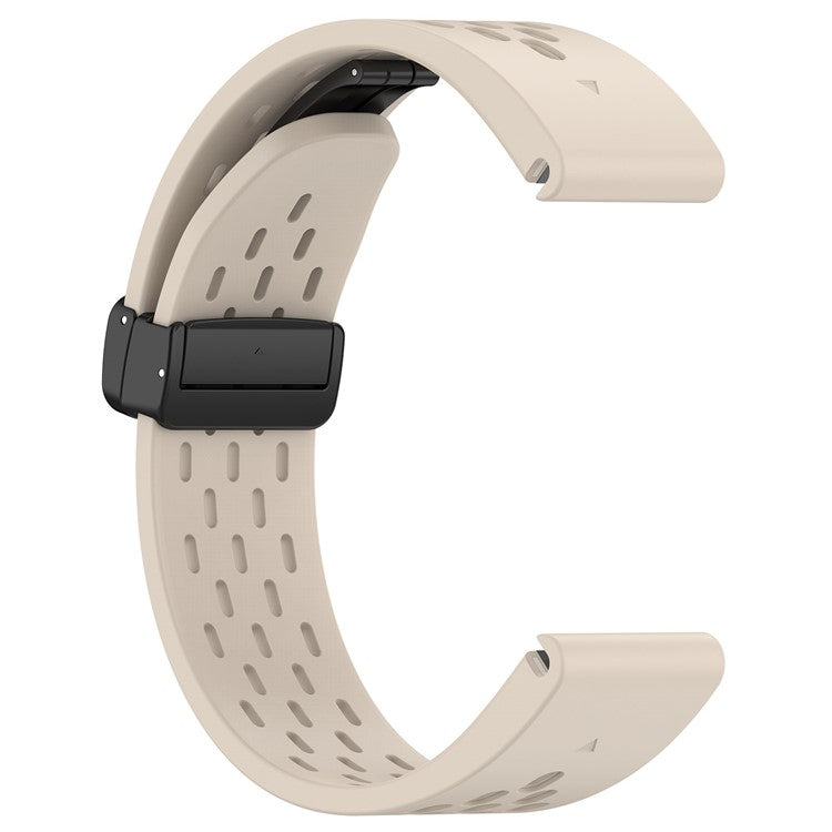 20mm Silicone Watch Bands for Garmin Fenix 8 43mm / Fenix 7S Pro / 7S , Multi-Hole Design Quick Release Strap with Folding Buckle - Starlight