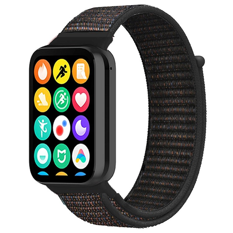 For Xiaomi Smart Band 8 Pro / Redmi Watch 4 Nylon Loop Watch Band Breathable Sport Strap - Black