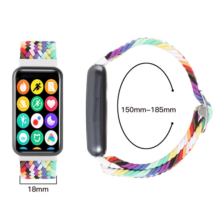 For Xiaomi Smart Band 8 Pro Nylon Watch Band Adjustable Woven Strap - Blue+White