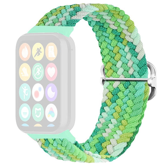 For Xiaomi Smart Band 8 Pro Nylon Watch Band Adjustable Woven Strap - Colorful Green