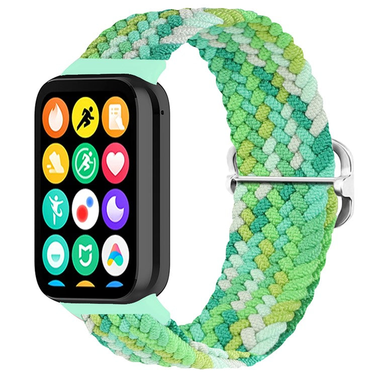 For Xiaomi Smart Band 8 Pro Nylon Watch Band Adjustable Woven Strap - Colorful Green