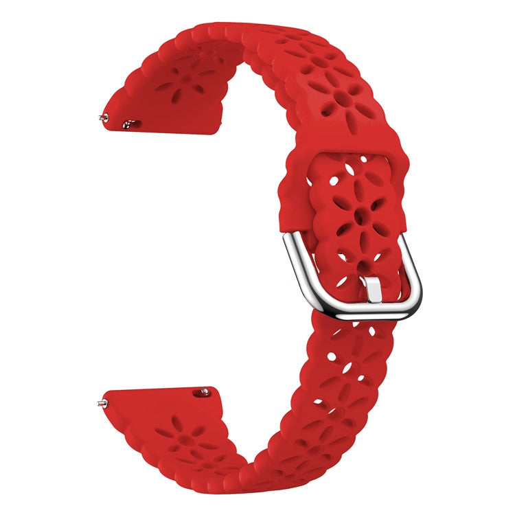 For Samsung Galaxy Watch FE 40mm / Watch6 / 6 Classic / Watch 5 / 5 Pro / Watch4 Silicone Strap 20mm Watch Band - Red