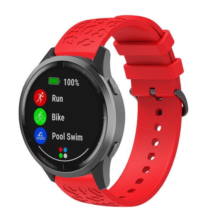 For Samsung Gear S2 Classic / GarminMove Style / Huawei Watch GT 2 42mm Silicone Strap 20mm Laser Carving Watchband - Red