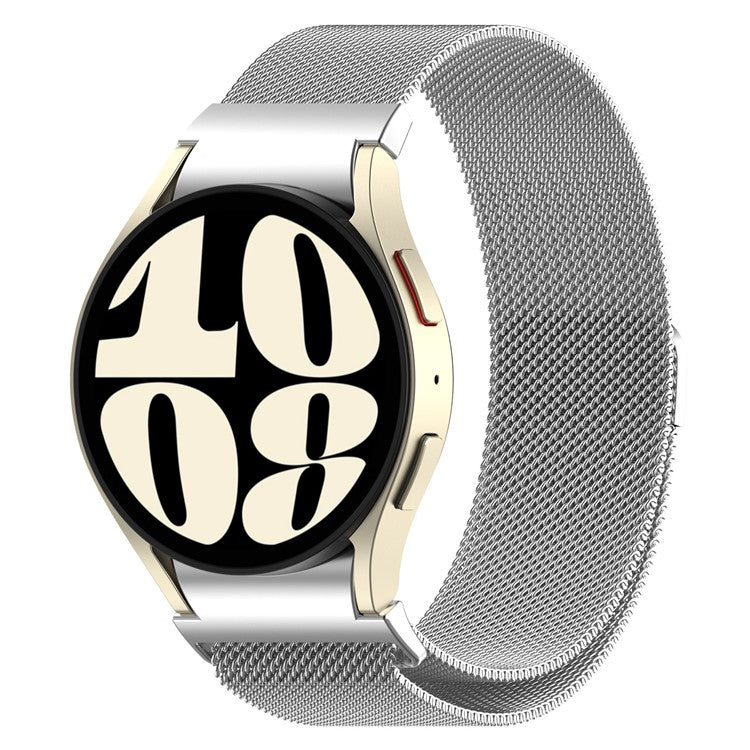 For Samsung Galaxy Watch FE 40mm / Watch6 / 6 Classic / Watch 5 / 5Pro / Watch4 / 4 Classic Replacement Strap Stainless Steel Silver Watch Band