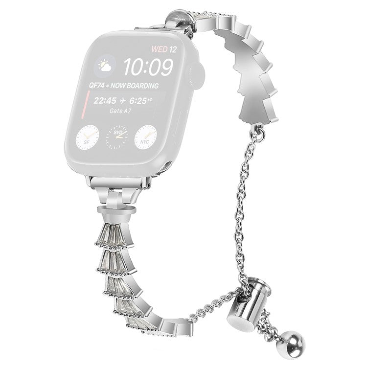 For Apple Watch Series 10 46mm / Ultra 2 Ultra 49mm /  Series 9 8 7 45mm / 6 5 4 SE (2023) SE (2022) SE 44mm / 3 2 1 42mm Metal Watch Band, Silver