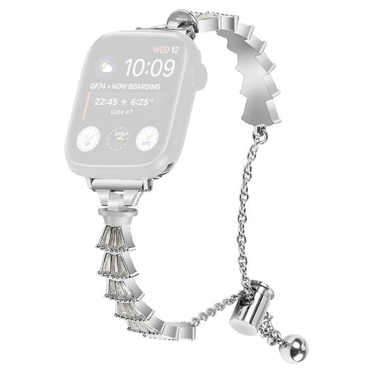 For Apple Watch Series 10 46mm / Ultra 2 Ultra 49mm /  Series 9 8 7 45mm / 6 5 4 SE (2023) SE (2022) SE 44mm / 3 2 1 42mm Metal Watch Band, Silver