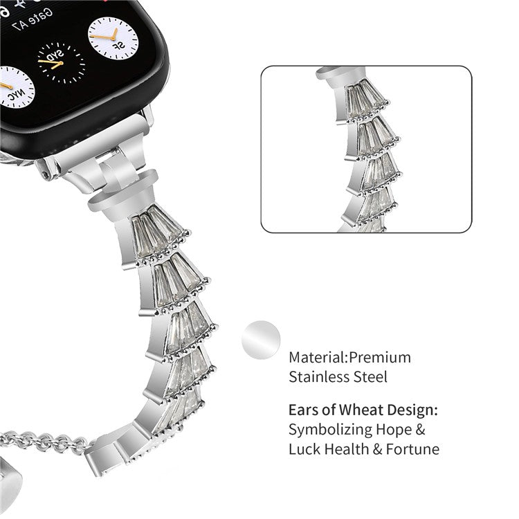 For Apple Watch Series 10 46mm / Ultra 2 Ultra 49mm /  Series 9 8 7 45mm / 6 5 4 SE (2023) SE (2022) SE 44mm / 3 2 1 42mm Metal Watch Band, Silver