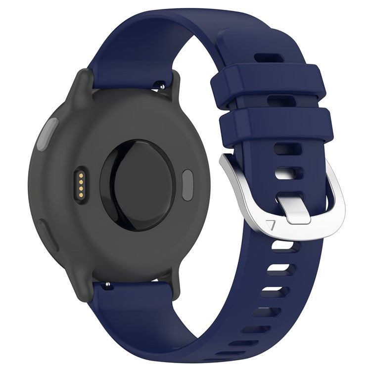 For Garmin vivoactive 5 / GarminActive 5 Watch Band 20mm Silicone Strap with Steel Buckle - Dark Blue