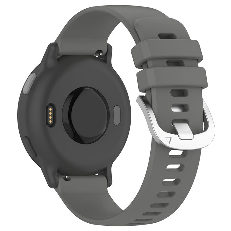For Garmin vivoactive 5 / GarminActive 5 Watch Band 20mm Silicone Strap with Steel Buckle - Dark Grey