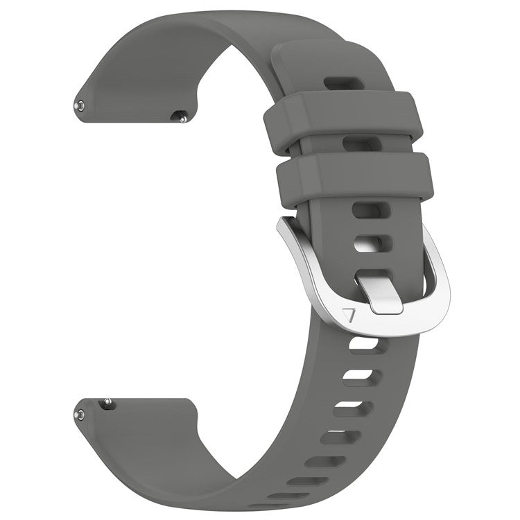 For Garmin vivoactive 5 / GarminActive 5 Watch Band 20mm Silicone Strap with Steel Buckle - Dark Grey