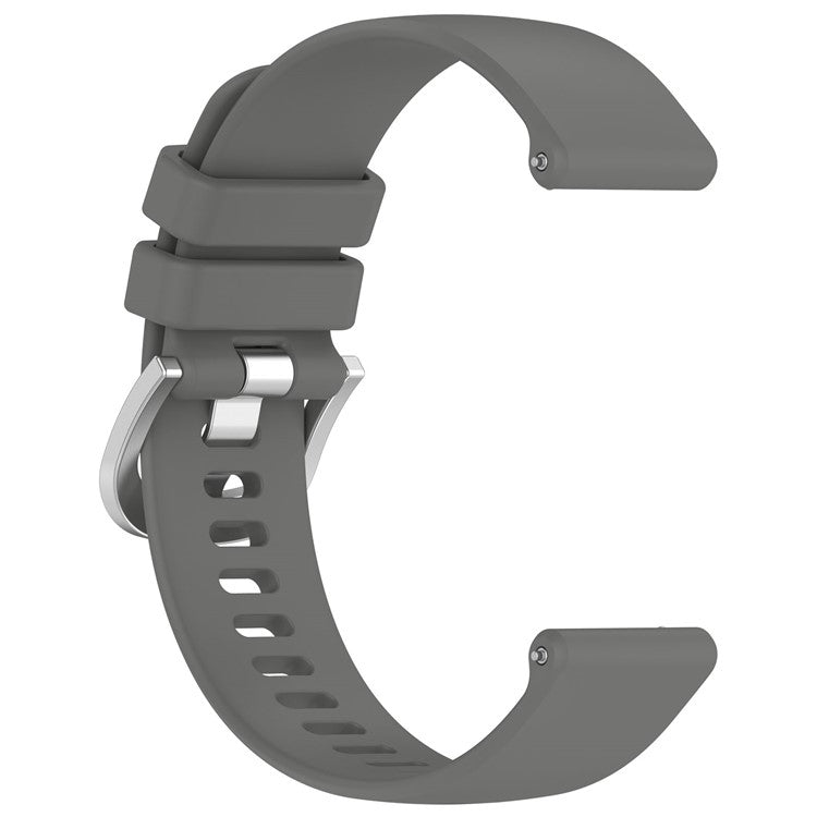 For Garmin vivoactive 5 / GarminActive 5 Watch Band 20mm Silicone Strap with Steel Buckle - Dark Grey