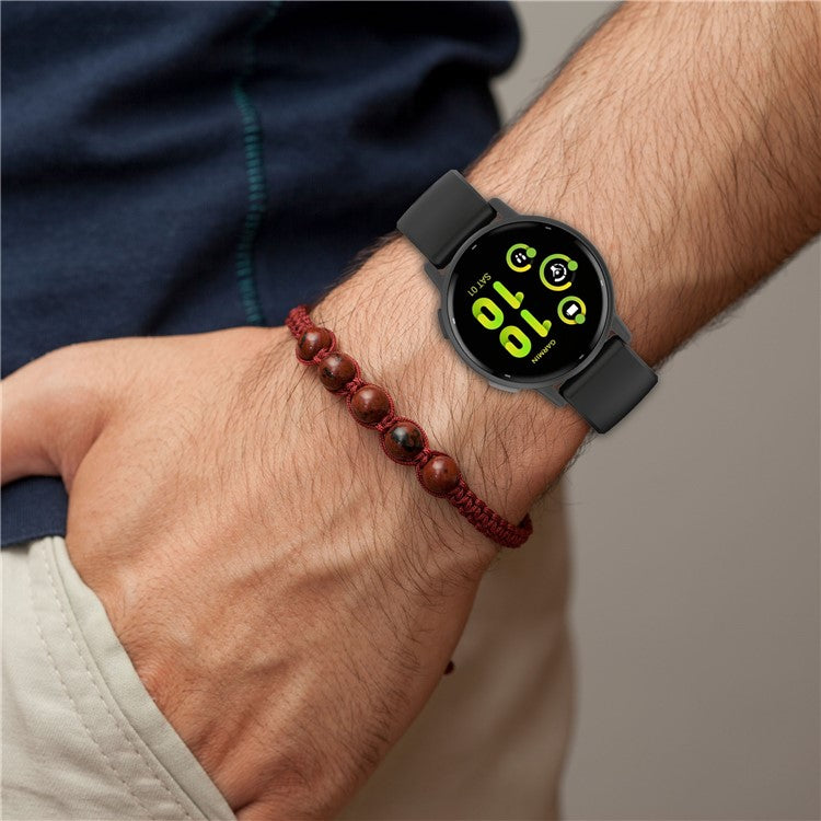 For Garmin vivoactive 5 / GarminActive 5 Watch Band 20mm Silicone Strap with Steel Buckle - Dark Grey