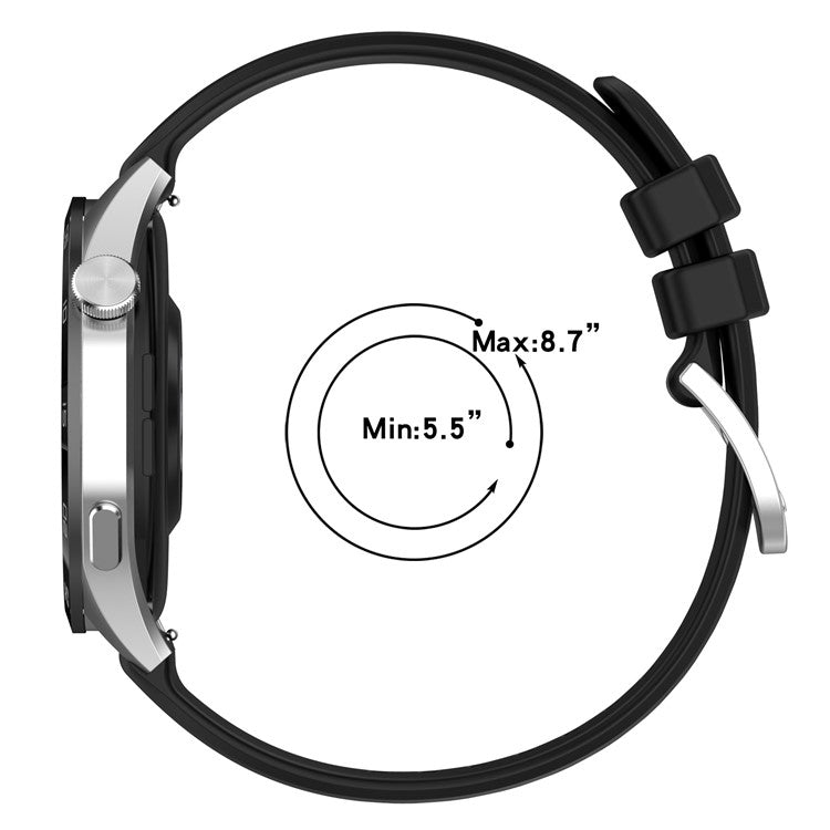 For Huawei Watch GT 5 Pro 42mm / GT 5 41mm / GT 4 41mm / Garmin Venu 3S 18mm Watch Strap Liquid Silicone Wrist Band with Steel Buckle - White